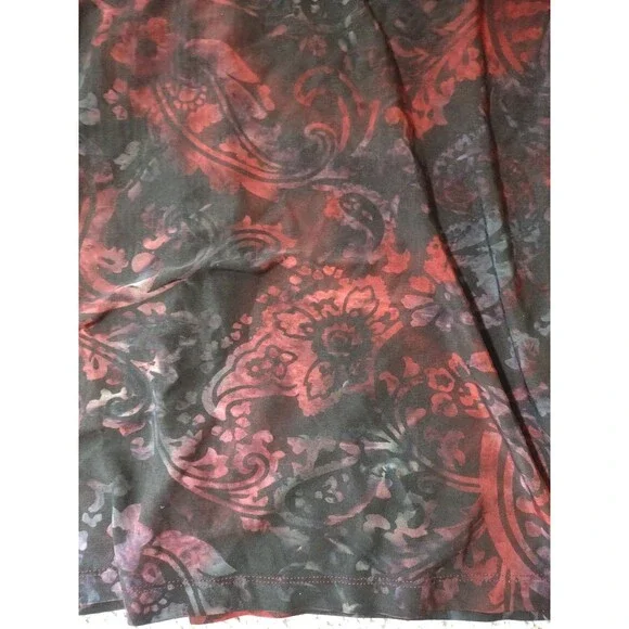 Vintage Y2K XL Red Black Whimsygoth Goth Tunic Front Tie Stretchy Long - Picture 16 of 16